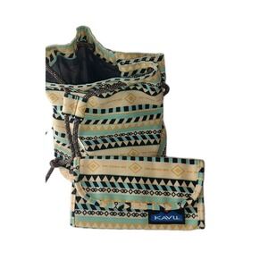 Kavu Bucket Bag Multi Color Canvas Sling Bag Crossbody Handbag and Wallet